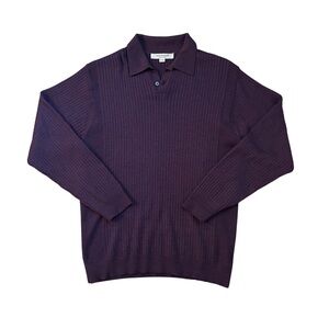 Pronto Uomo Burgundy Ribbed Polo Sweater